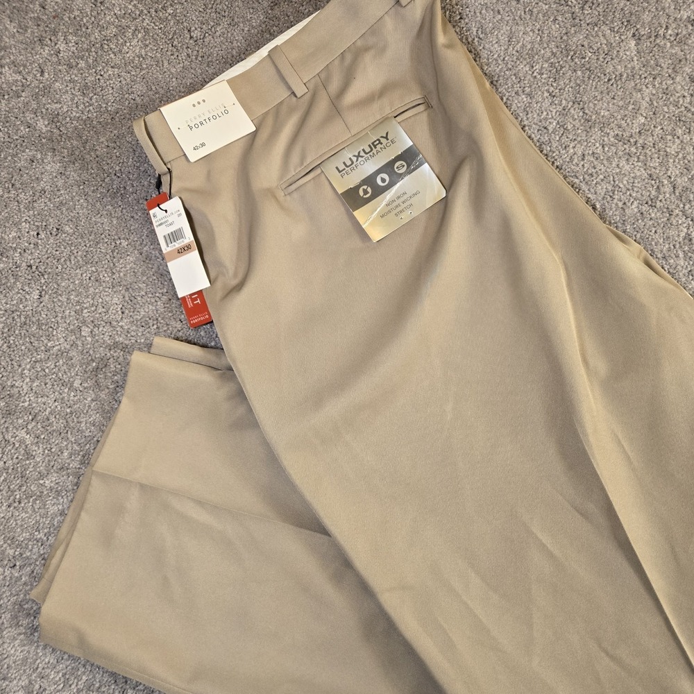 Perry Ellis Portfolio Folio Flex Luxury Performance Toast‎ Chino Pants 42x30